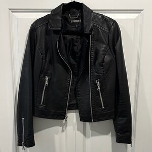 Express Women's Classic Black Leather Jacket